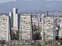 Richterovi neboderi poznati i pod nazivom Rakete  09.03.2026., Zagreb - Panoramski pogled na dio Zagreba.